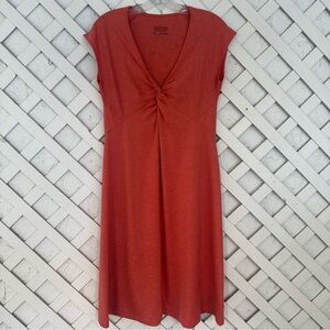 Patagonia Bandha Twist Front Dress Women’s Size M Stretch MIDI Travel Jersey